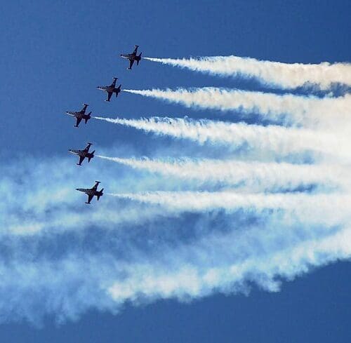 Fighter planes in airshow